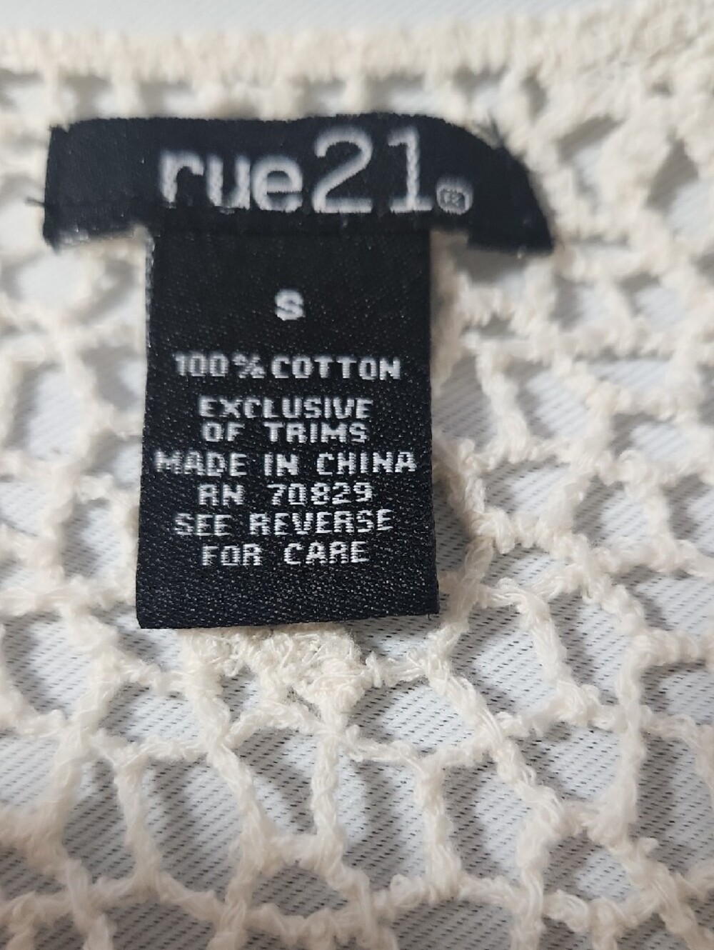 Rue21 Crochet Open-Front Cardigan - Cream - Picture 2 of 9